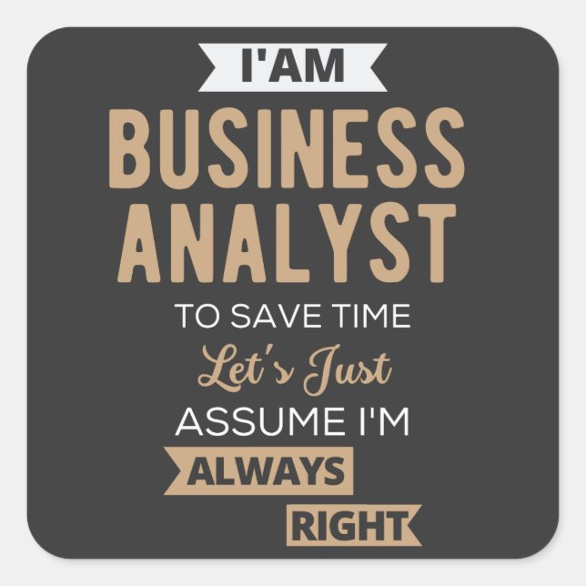 im a business analyst to save time square sticker (Front)