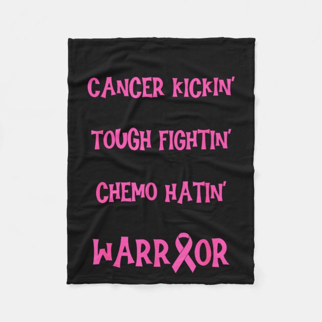 I'm A Cancer Kickin Nk Wearin Tough Fightin Breast Fleece Blanket (Front)