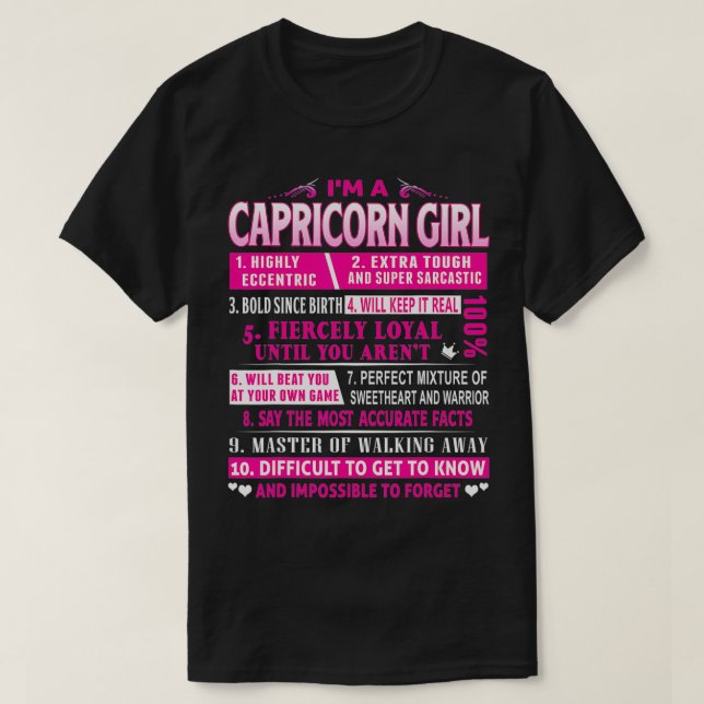 I'm A Capricorn Girl  Capricorn Birthday  T-Shirt (Design Front)