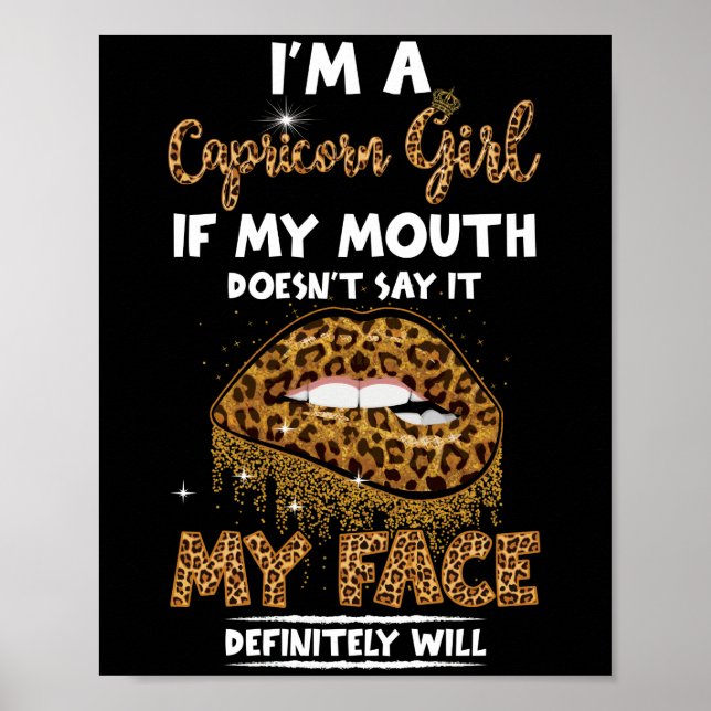 I'm A Capricorn Girl Leopard Printed Birthday Poster (Front)