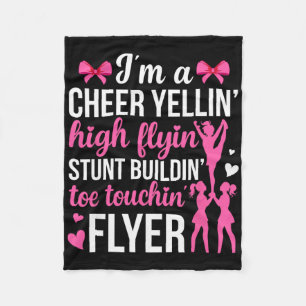 I'm A Cheer Flyer Cheerleading Flyer Cheerleader F Fleece Blanket