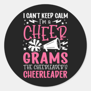 I'm A Cheer Grams Of A Cheerleader Grams Grandma Classic Round Sticker