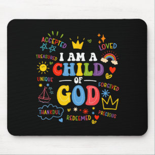 Im A Child Of God Christian Retro Jesus Faith Boys Mouse Pad