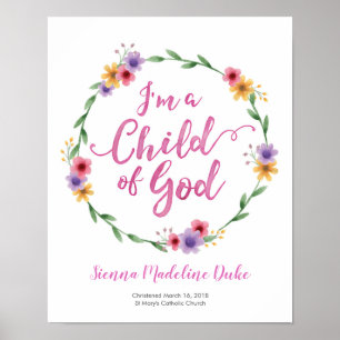 I'm a child of God personalised Baptism print