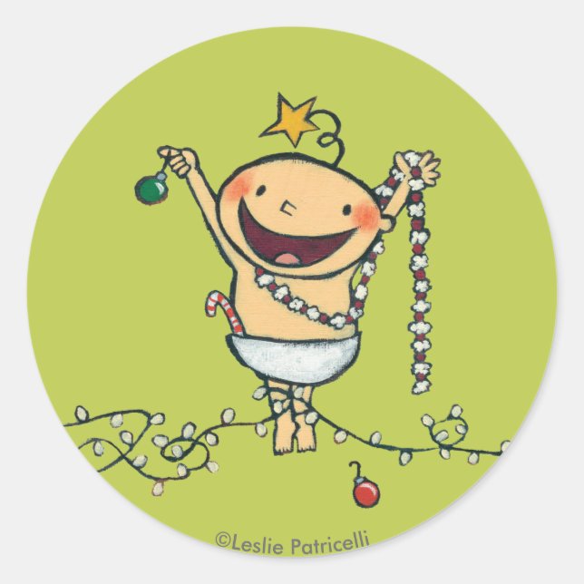 I'm a Christmas Tree! Classic Round Sticker (Front)