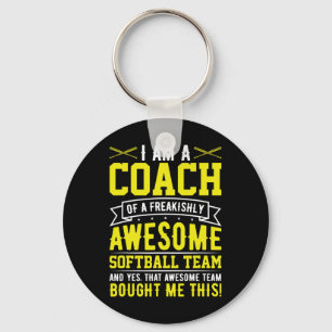 I'm A Coach Of An Awesome Softll Team Funny Softll Key Ring