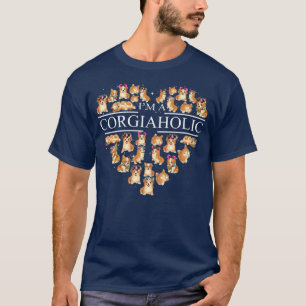 Im A Corgiaholic Heart Funny Dog Lover Corgi Lover T-Shirt