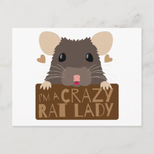 I'm a crazy rat lady postcard
