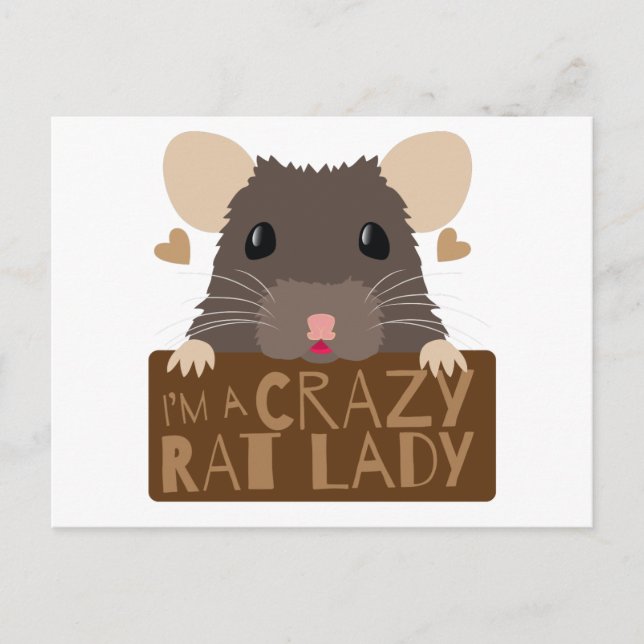 I'm a crazy rat lady postcard (Front)