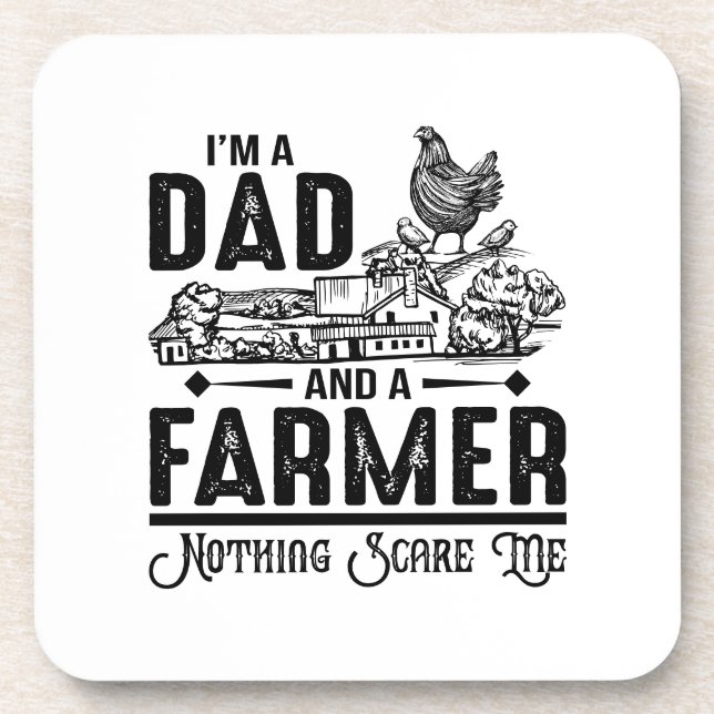 I'm A Dad and A Farmer | Farming Coaster (Front)