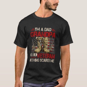 I'm A Dad Grandpa And A Veteran American Flag Gist T-Shirt