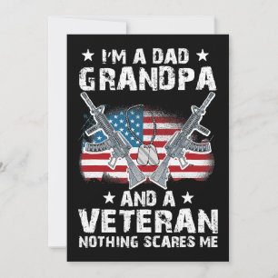 Im A Dad Grandpa and a Veteran USA Flag Veteran Fa Invitation