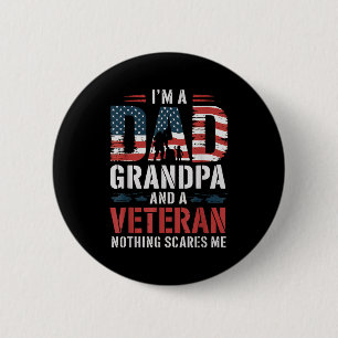Im A Dad Grandpa And Veteran Fathers Day Birthday 6 Cm Round Badge