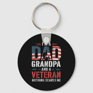 Im A Dad Grandpa And Veteran Fathers Day Birthday Key Ring