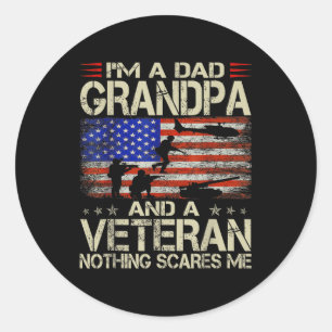 Im A Dad Grandpa And Veteran Fathers Day Classic Round Sticker