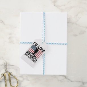I'm A Dad Grandpa and Veteran Nothing Scares Gift Tags