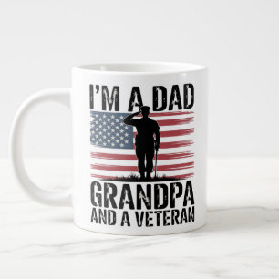 I'm A Dad Grandpa and Veteran Nothing Scares Large Coffee Mug