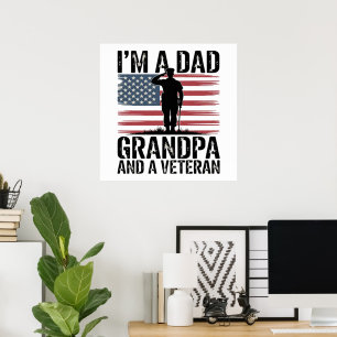 I'm A Dad Grandpa and Veteran Nothing Scares Poster