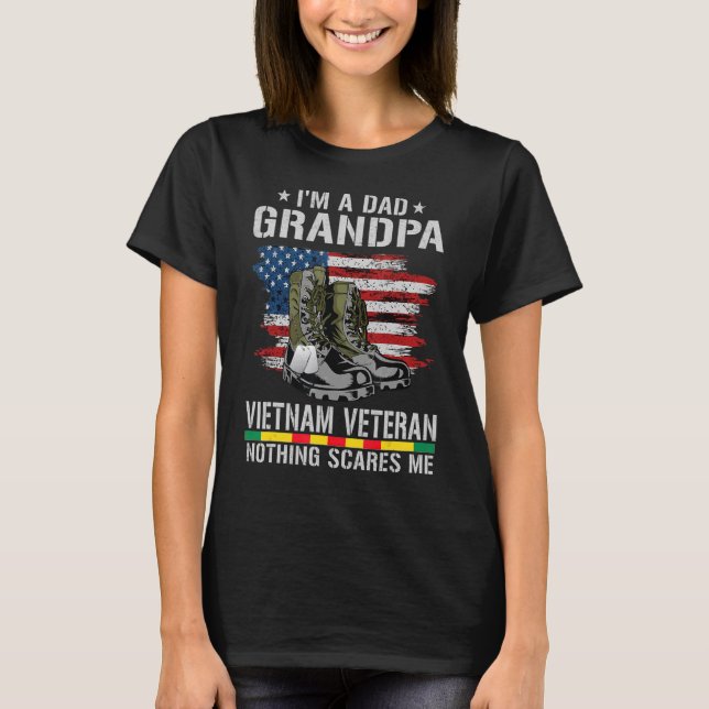 I'm A Dad Grandpa And Vietnam Veteran American Fla T-Shirt (Front)