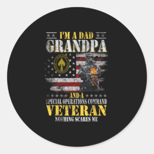Im A Dad Grandpa Special Operations Command Socom Classic Round Sticker