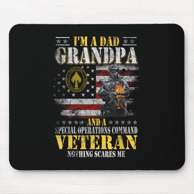 Im A Dad Grandpa Special Operations Command Socom  Mouse Pad (Front)