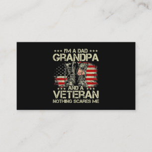 Im A Dad Grandpa Veteran Fathers Day Shirts 244 Business Card