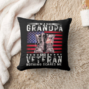 I'm A Dad Grandpa Veteran Funny Father Retirement Cushion