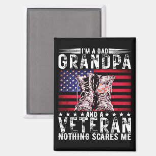 I'm A Dad Grandpa Veteran Funny Father Retirement Magnet