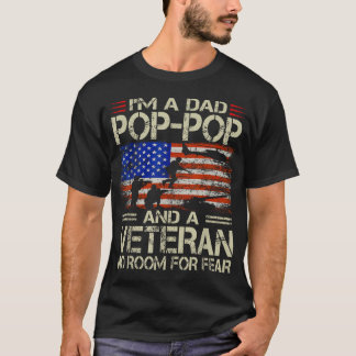 I'M A Dad Pop Pop And Veteran Funny Retro Papa T-Shirt