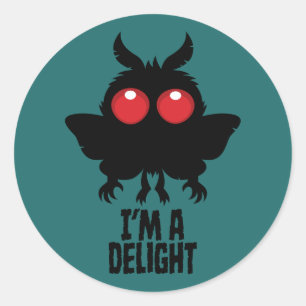I'm A Delight Mothman Creepy Cute Cryptid Classic Round Sticker