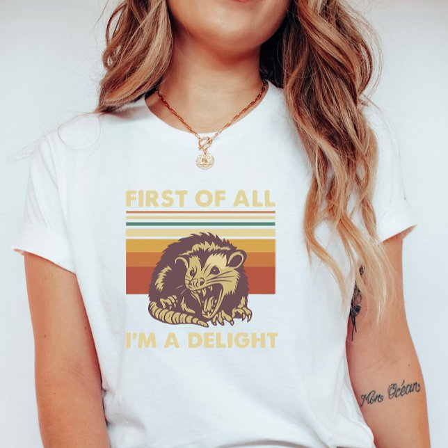 I'm a Delight” Possum; Funny Retro Summer T-Shirt (Creator Uploaded)