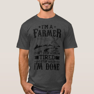 I'm A Farmer Funny Farming Farm Tractor Animals Gr T-Shirt