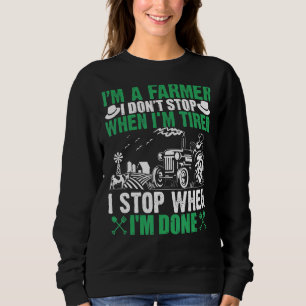 I'm A Farmer Grandpa Rancher Outfit Tractor Farm F Sweatshirt
