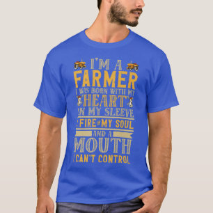 I'm A Farmer I Was Born With My Heart On My Sleeve T-Shirt