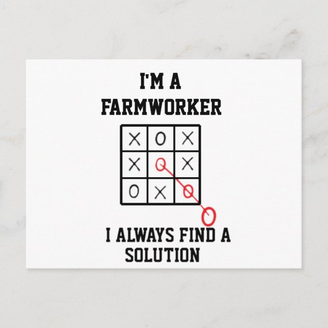 Im A Farmworker I Always Find A Solution   Postcard (Front)