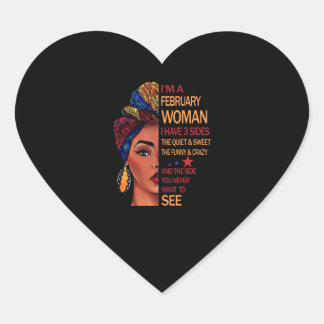 I'm a February woman Heart Sticker
