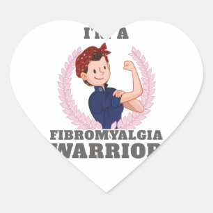 I'm a Fibromyalgia Warrior FM Awareness Gift Gift Heart Sticker