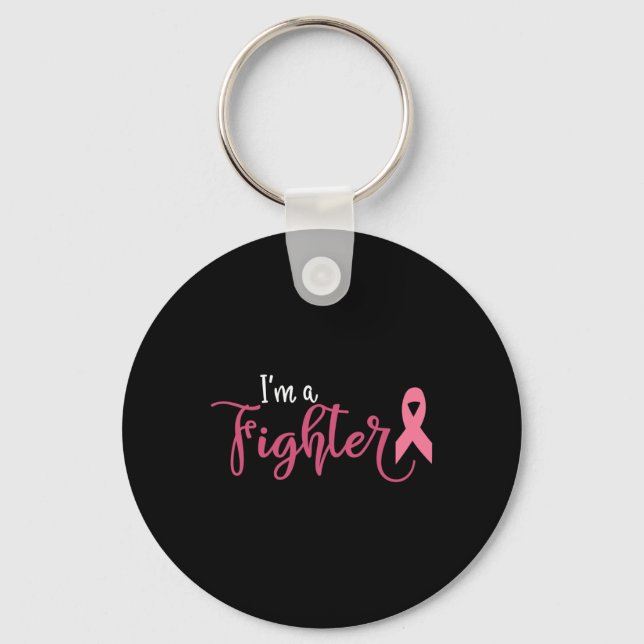 Im A Fighter Breast Cancer Awareness  Key Ring (Front)