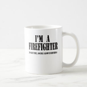 I'm a firefighter black coffee mug