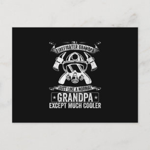 Im A Firefighter Grandpa Like Normal Except Cooler Holiday Postcard