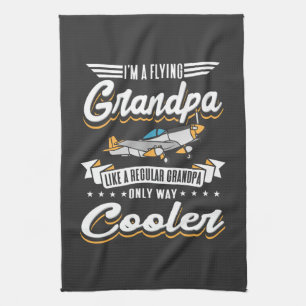 I'm A Flying Aviation Grandpa Only Cooler Tea Towel