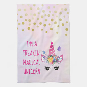 I'm a Freakin' Magical Unicorn Funny Tea Towel