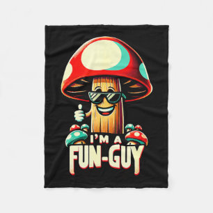 I'm A Fun-guy' - Amusing Mushroom Enthusiast's Fun Fleece Blanket