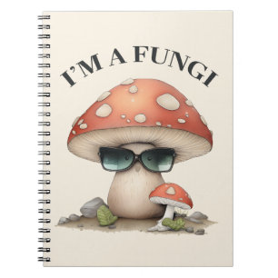 "I'm A Fungi" Cute Mushroom with Sunglasses Notebook