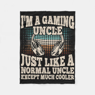 I'm A Gaming Uncle Funny Video Gamer Gaming Retro Fleece Blanket