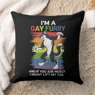 I'm A Gay Furry Fox Rainbow LGBTQ Pride Cushion