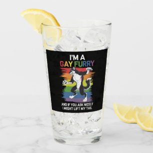 I'm A Gay Furry Fox Rainbow LGBTQ Pride Glass