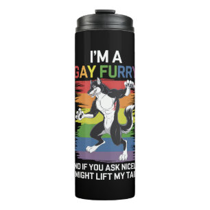 I'm A Gay Furry Fox Rainbow LGBTQ Pride Thermal Tumbler