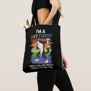 I'm A Gay Furry Fox Rainbow LGBTQ Pride Tote Bag
