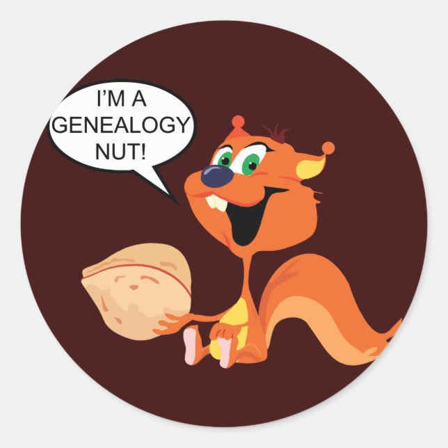 I'm a Genealogy Nut Squirrel Classic Round Sticker (Front)